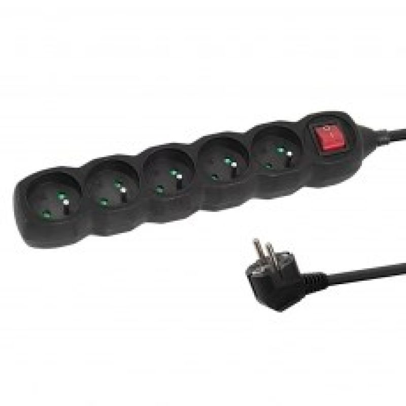 ESPERANZA POWER STRIP 5 OUTLETS SWITCH 1.5M BLACK ELK214K