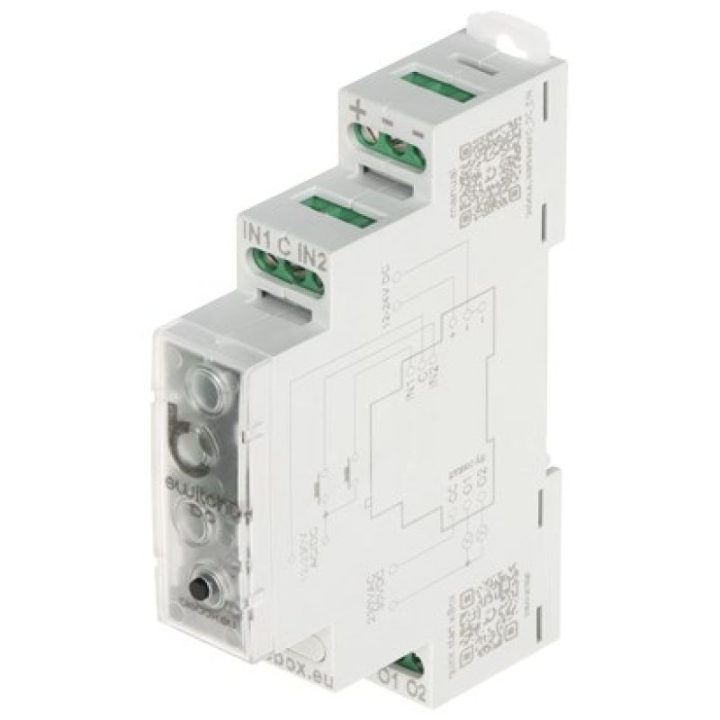 BLEBOX switchBox-D-DC-DIN - Dual, potential-free Wi-Fi smart switch, 230V AC, 30V DC