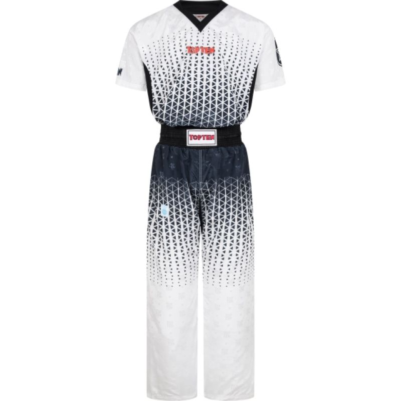 TOP TEN GRAPHIC kickboxing suit, black and white, XS (150 cm)