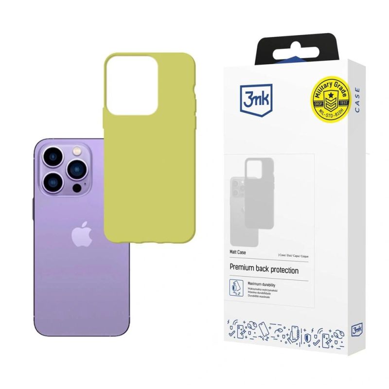 Case for iPhone 14 Pro Max from the 3mk Matt Case series - lime green