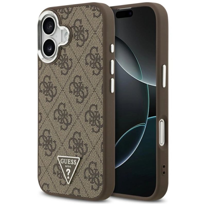 Guess 4G Triangle Logo MagSafe case for iPhone 17 - brown