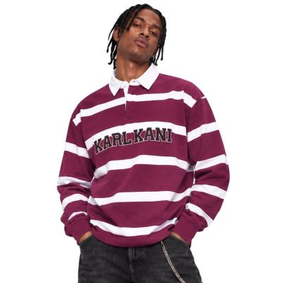 Karl Kani Felpa college stripe boxy rugby