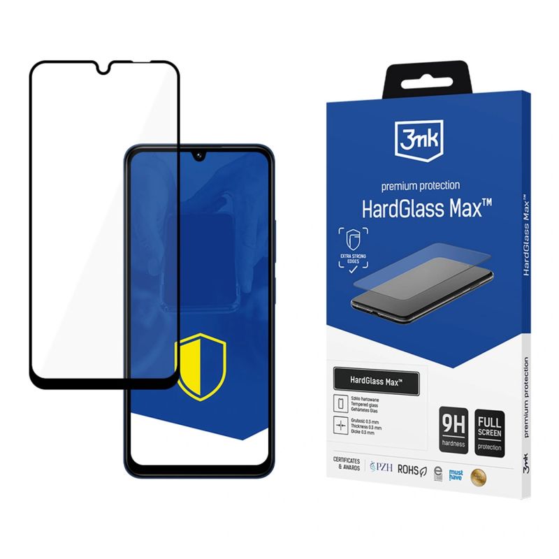 Reinforced Full Coverage Tempered Glass 3mk HardGlass Max Black for Xiaomi Redmi 14C / Poco C75 / Redmi A4 5G