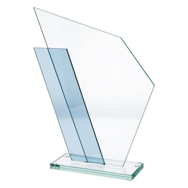 Glass trophy with a broken base