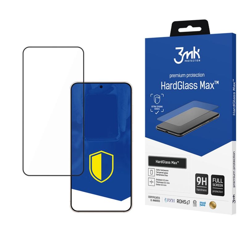 3mk HardGlass Max Black Tempered Glass for Samsung Galaxy S25 Edge