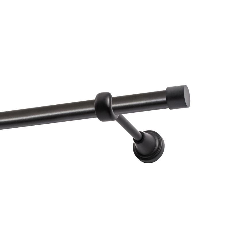 Single Curtain Rod Ø 19 mm, Black, 160 cm, LUNA KOWALSKI