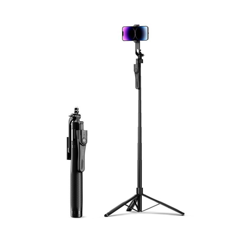 Selfie Stick Phone/Camera Holder for Live Streaming with Overhead Shot Mode