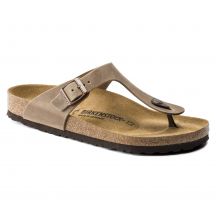Birkenstock Infradito Gizeh Oiled Leather Tobacco Narrow