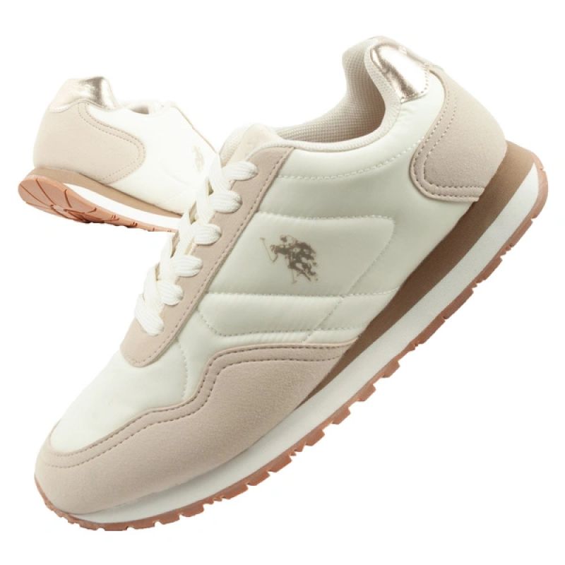 US Polo Assn sports shoes sneakers women's fashionable comfortable ecru