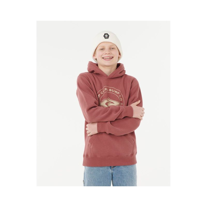 RIP CURL STAPLER HOOD -BOY red