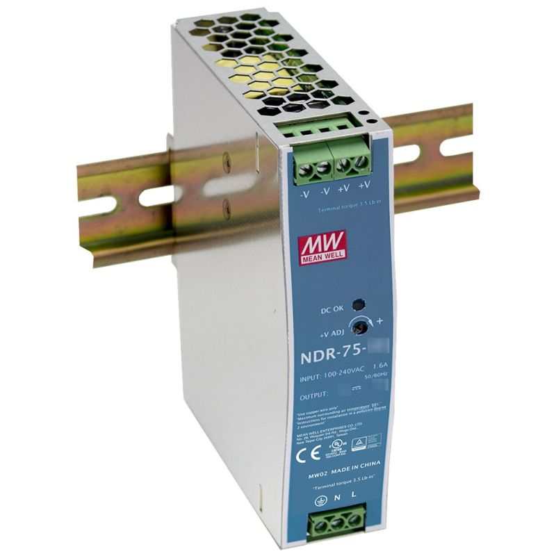 Switching power supply for DIN rail MEAN WELL NDR-75-48 48V/75W/1.6A