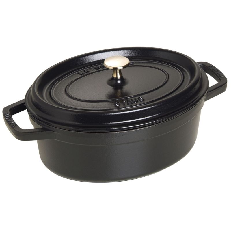 Staub Oval Cast Iron Cocotte – 3.2 l, Black