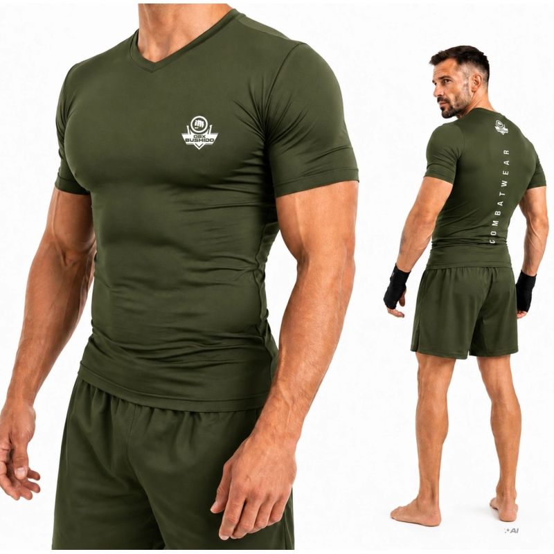 Men’s ARMY GREEN COMBATWEAR Compression Shirt | DBX Bushido