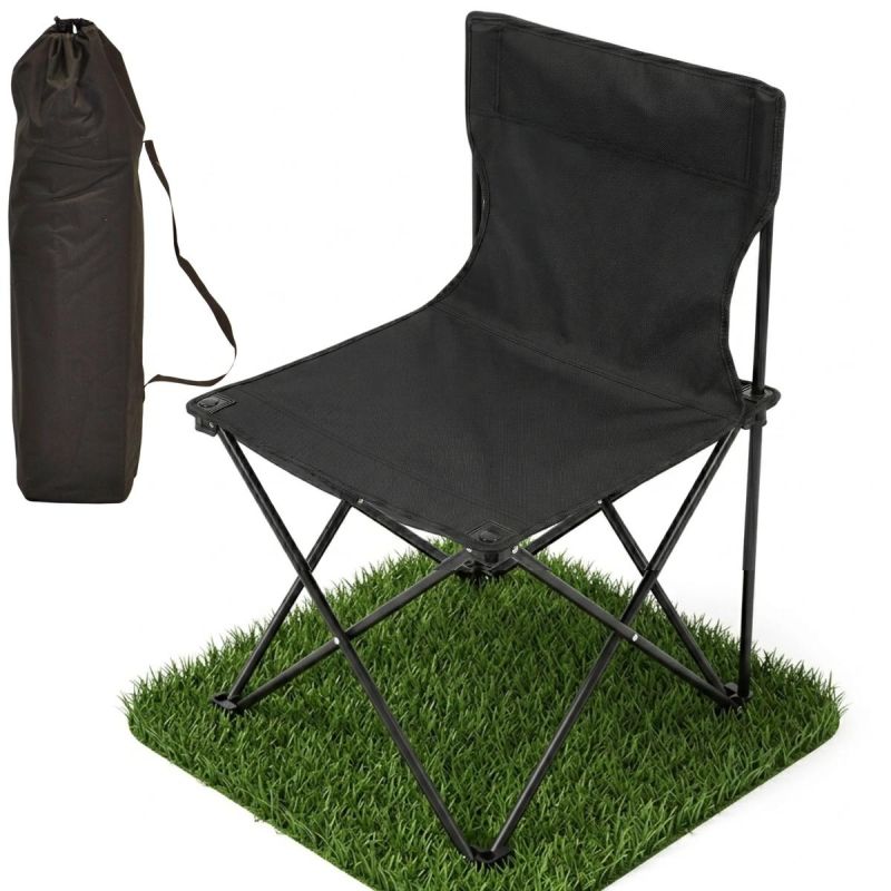 Folding Camping Chair, Black, 30 x 30 x 25/47 cm, ENERO CAMP