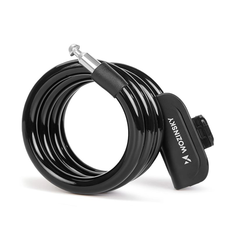 Wozinsky WPB-01R Portable Bike Lock with Anti-Theft Cable and 2 Keys for Electric Bikes and Motorcycles - Black