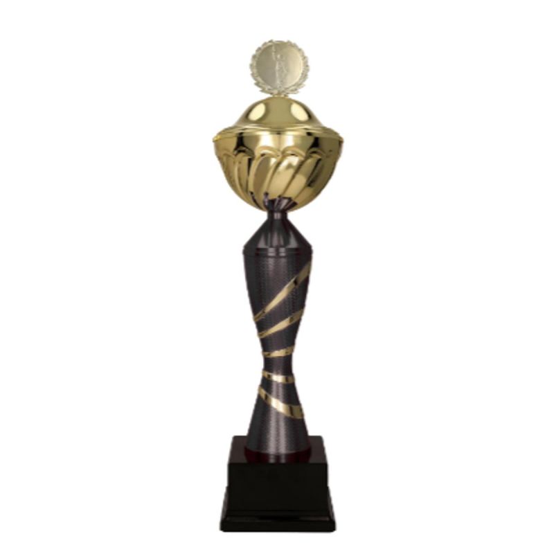 Gold and black metal cup with lid ORAR BK