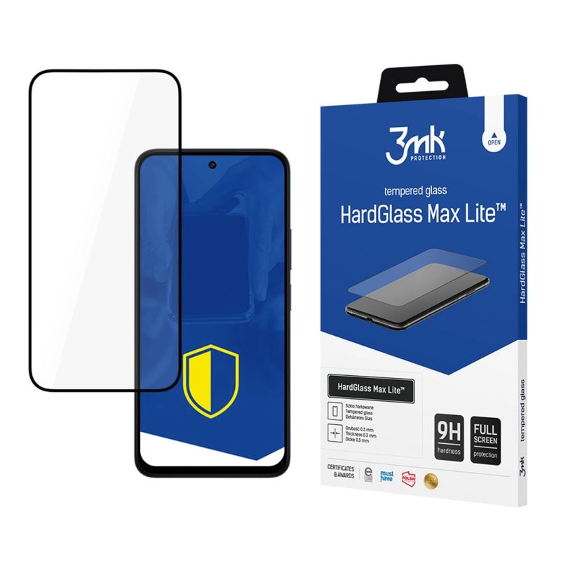 3mk HardGlass Max Lite Black Tempered Glass for Xiaomi Redmi 15 5G