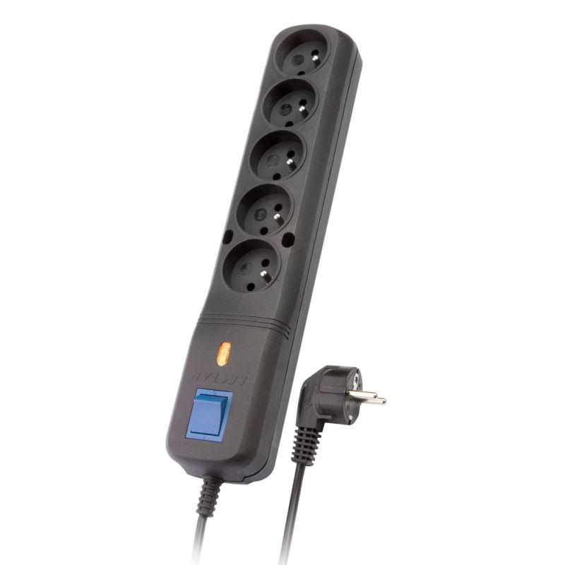 Surge Protection Power Strip Lestar LV 530W 5.0 m (5 x VDE; 10 A; 5 m; black)