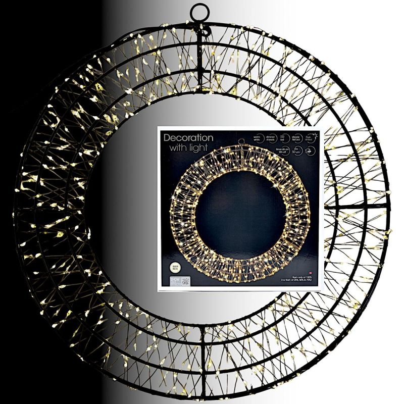 DECORATIVE LED RING 720 LEDS 50 CM BLACK