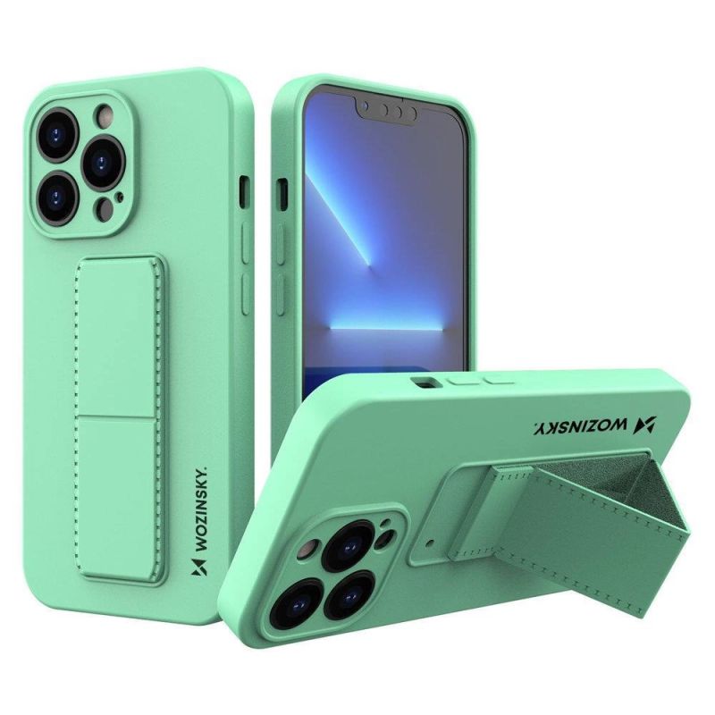 Wozinsky Kickstand Case iPhone 13 mini silicone case with stand mint