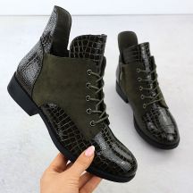 Vinceza Stivali patent leather ankle crocodile Vinceza