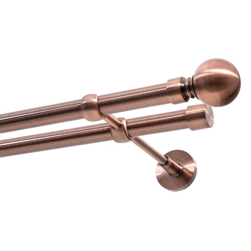 Double Curtain Rod Ø 19 mm Copper 200 cm MODERN KOWALSKI