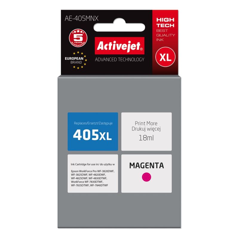 Activejet AE-405MNX Ink (replaces Epson 405XL C13T05H34010; Supreme; 18ml; red)