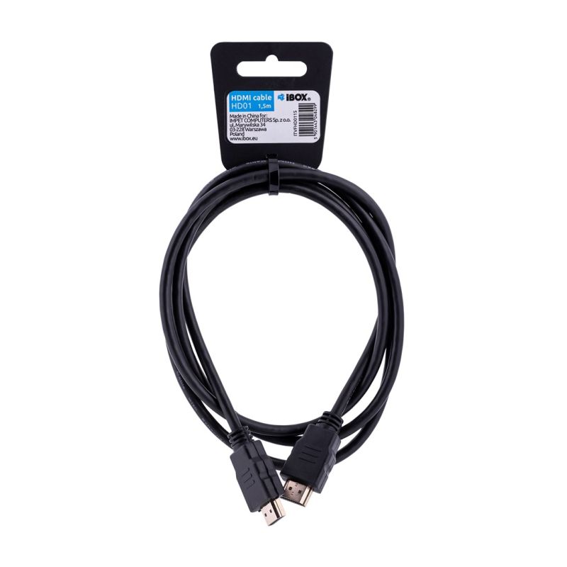 IBOX FULLHD HD01 cable 1.5M 1.4V 13C+1 ITVFHD0115 (HDMI M - HDMI M; 1.5m; black)