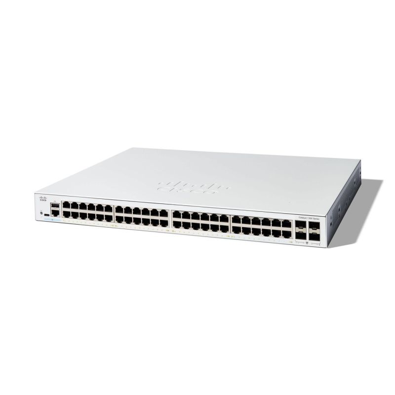 Cisco C1300-48T-4G Network Switch, Managed, L2/L3, Gigabit Ethernet (10/100/1000), White