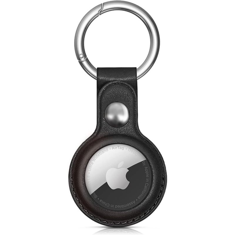 Apple AirTag PU Leather Case - Black
