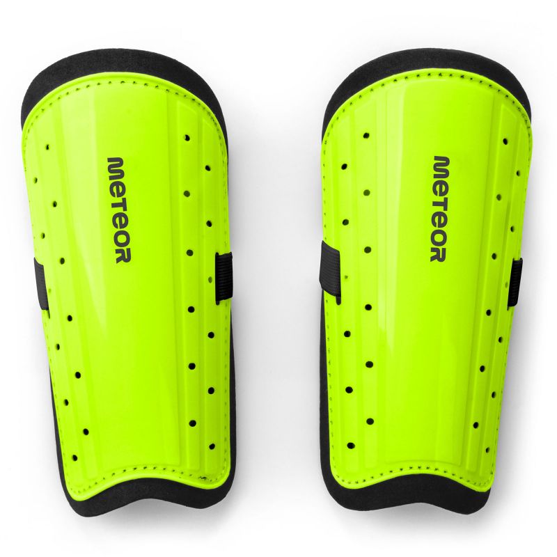 Meteor M football shin guards green