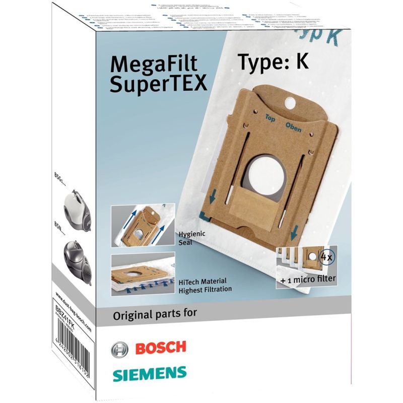 Vacuum Cleaner Bags for Bosch, Siemens (Cardboard; BOSCH BBZ41FK; 4 pcs. + 1 filter)