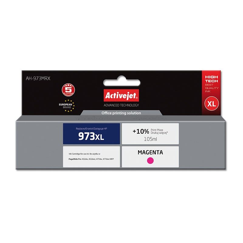 Activejet AH-973MRX Ink (replacement for HP 973XL F6T82AE; Premium; 105 ml; red)