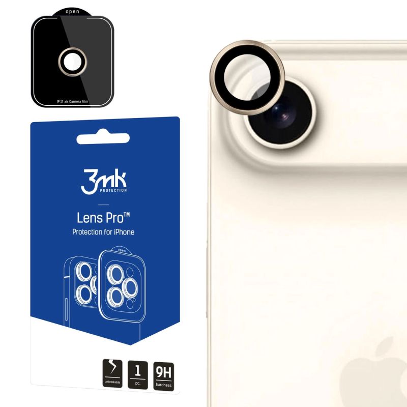 3mk Lens Protection Pro Tempered Glass for iPhone 17 Air - Gold