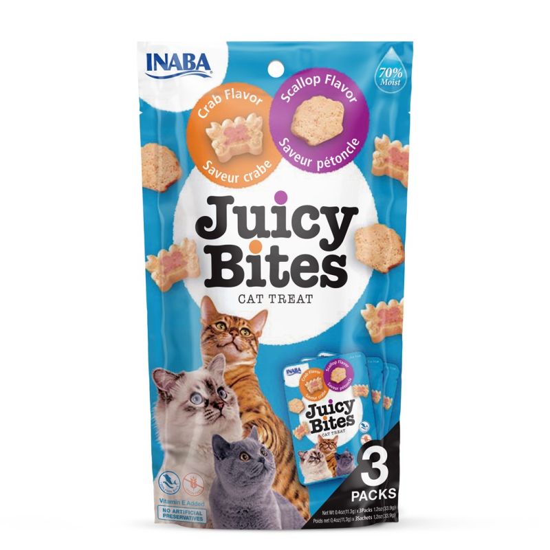 INABA Juicy Bites Scallop and Crab Flavored - Cat Treat - 3x11.3 g