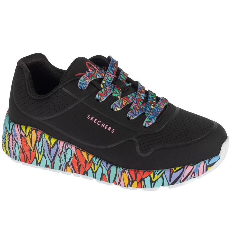 Skechers Uno Lite – Subtle Love 314088L-BKMT Black, Size 31