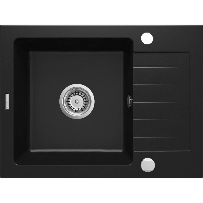 DEANTE ZORBA ZQZN11A granite sink, 1-bowl, with drainer (black)