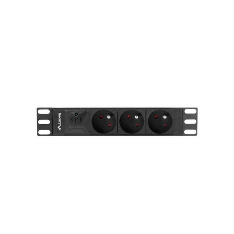 Lanberg PDU-03E-0200-BK RACK Power Strip (3 x Type E; 16 A (3680 W); 2m; black)