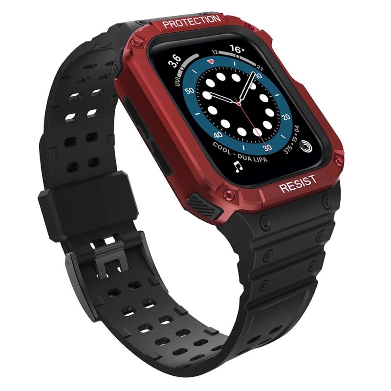 Protect Strap Band for Apple Watch 38/40/41mm Armored Case Strap - Black, Red