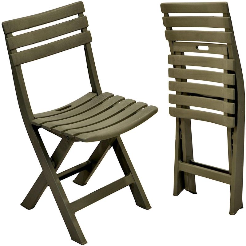 4-Piece Set of Foldable Green Plastic Catering Chairs KOMODO