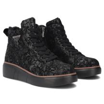 Filippo Stivali leather ankle with wedges and flowers, Filippo