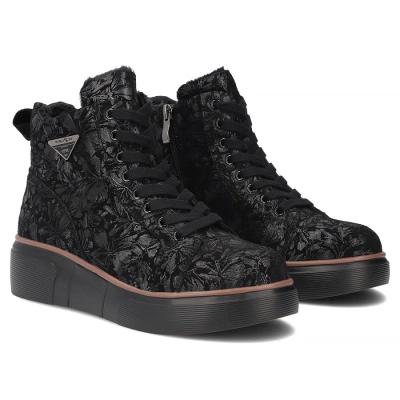 Filippo Stivali leather ankle with wedges and flowers, Filippo