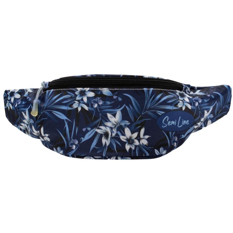 L2024 Navy Blue Flowers SEMI LINE Belt Bag