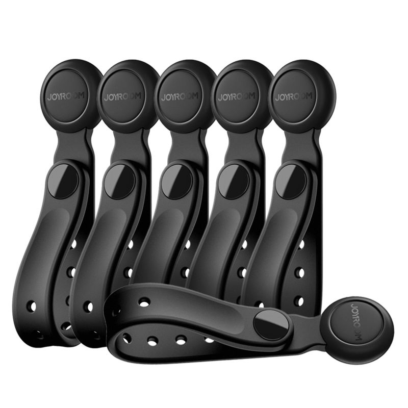Joyroom JR-ZS422 Cable Organizer Silicone Headband with Magnet, Set of 6 - Black