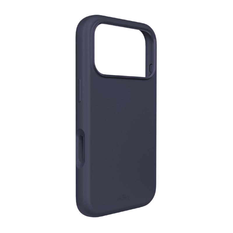 Puro Icon Mag Pro Liquid Silicone Case for iPhone 17 Pro, MagSafe Compatible, with Camera Protection and Aluminum Buttons - Dark Blue
