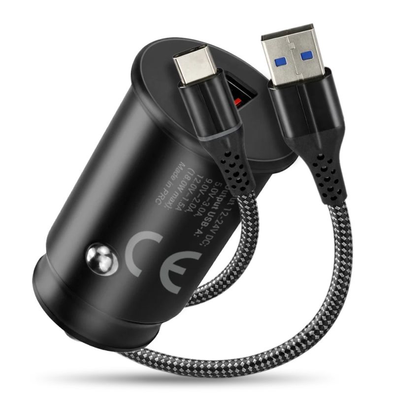 EVERACTIVE CAR CHARGER 1 X USB BLACK + CABLE CC-15QC