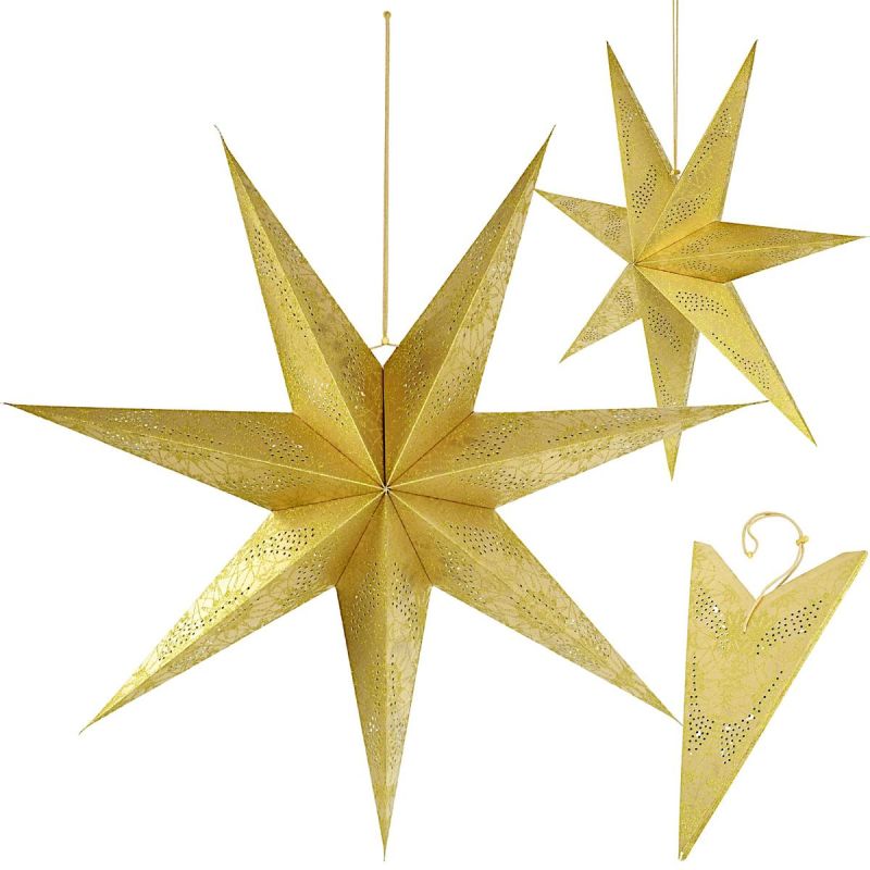 DECORATIVE PAPER STAR 45CM GOLD
