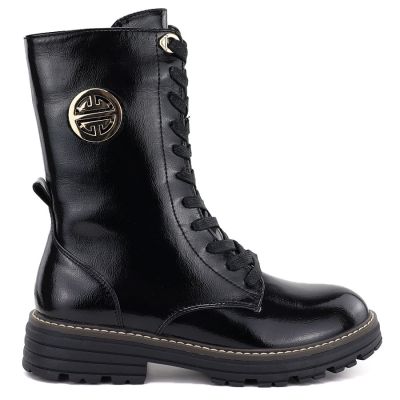 Jezzi Stivali patent leather ankle, insulated, Jezzi