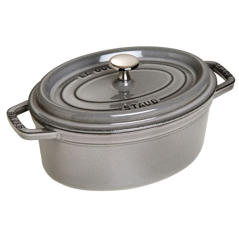 Staub Oval Cast Iron Pot – 2.35 L, Graphite