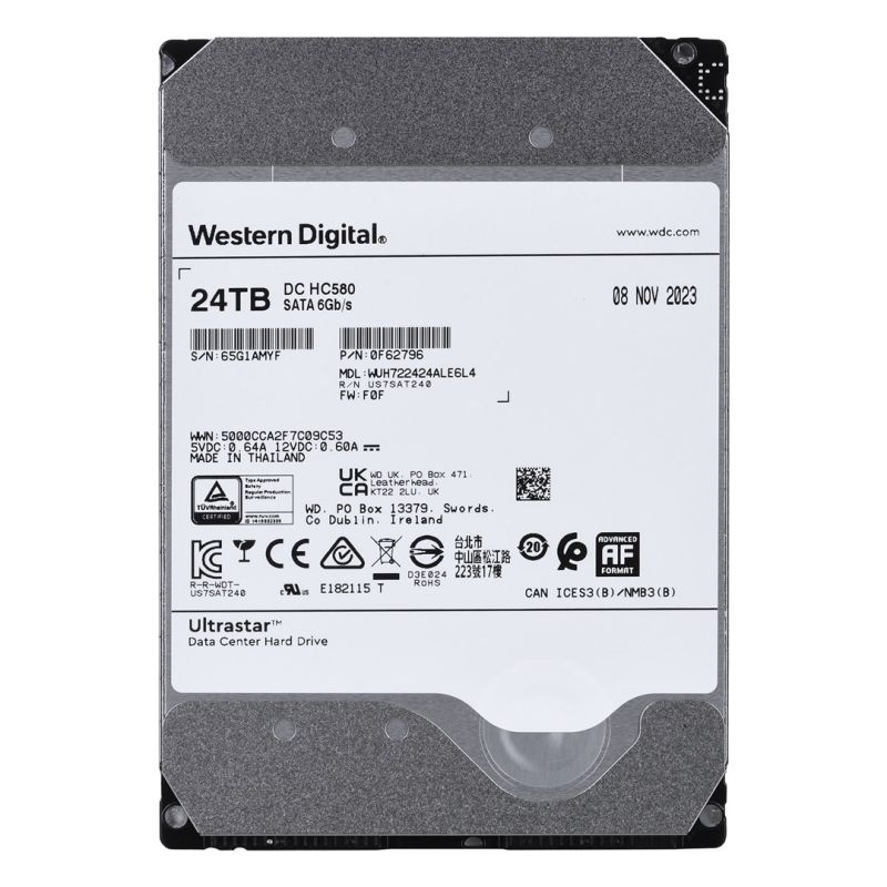 Western Digital Ultrastar DC HC580 WUH722424ALE6L4 HDD Server Drive (24 TB; 3.5"; SATA)